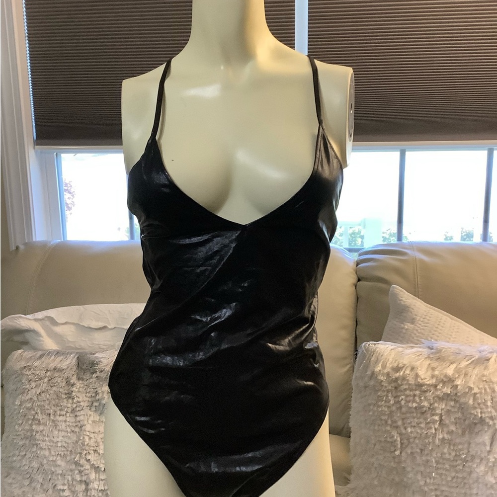 Black Shiny Bodysuit
